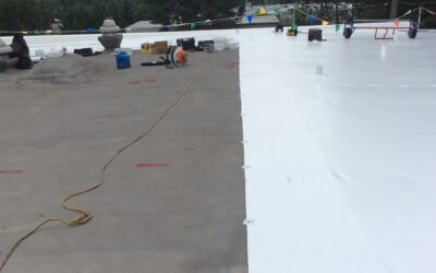Kimmons Roofing crew installing another Duro-Last Flat Roof System.